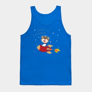 cute bear astronaut play with his rocket Tank Top